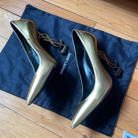 💛Saint Laurent Gold Opium Pumps 85 YSL heel - Picture 4 of 7